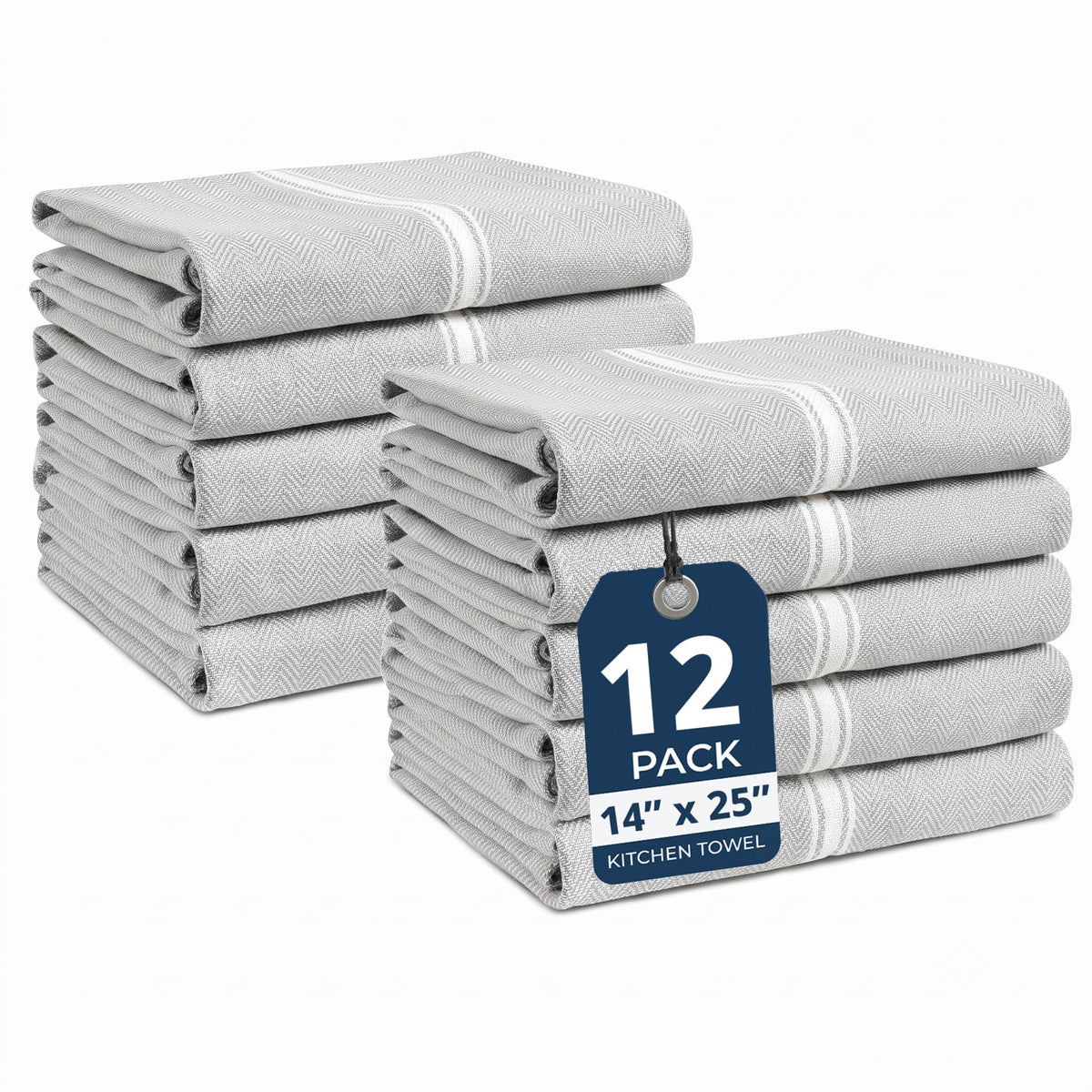 LANE LINEN Dish Towels 100% Cotton Absorbent Lint-Free 6 Pack