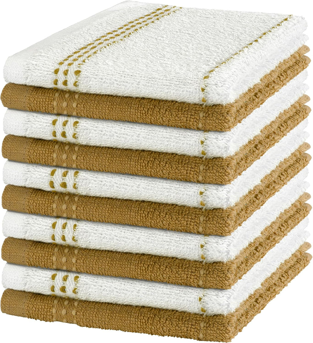 DecorRack 100% Cotton Kitchen Towels 12x12 in, Gray Set (Pack of 10)