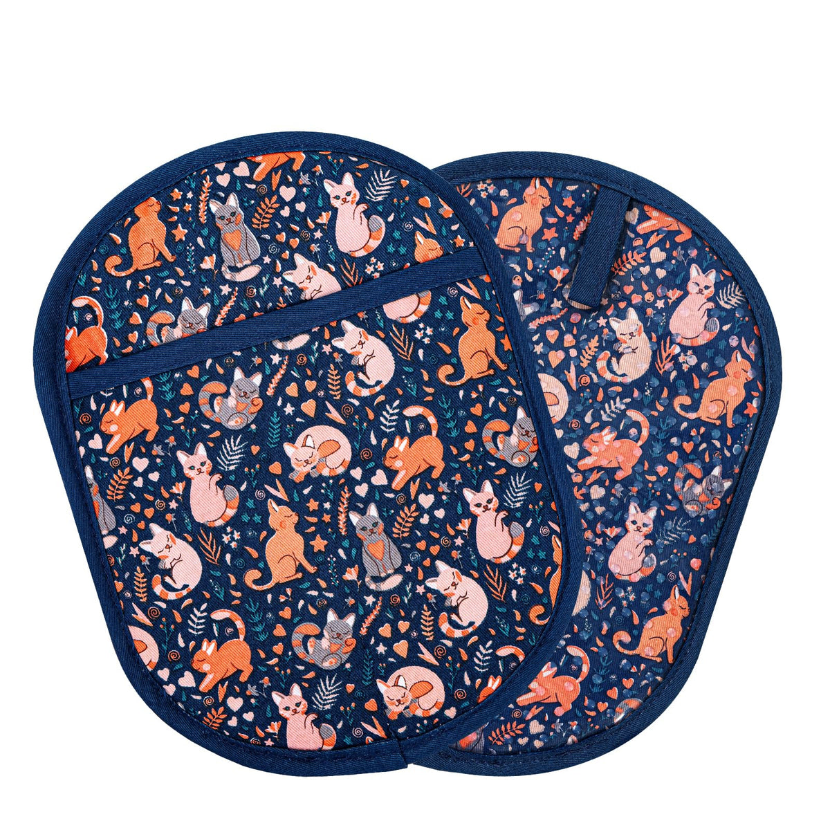 Oven Mitts with Transparent Clear Silicone Shell and Nice Cacturs Flower Printing