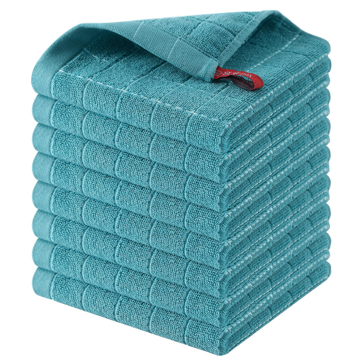 Homaxy 100% Cotton Terry Kitchen Towels, 4 Pack, Black