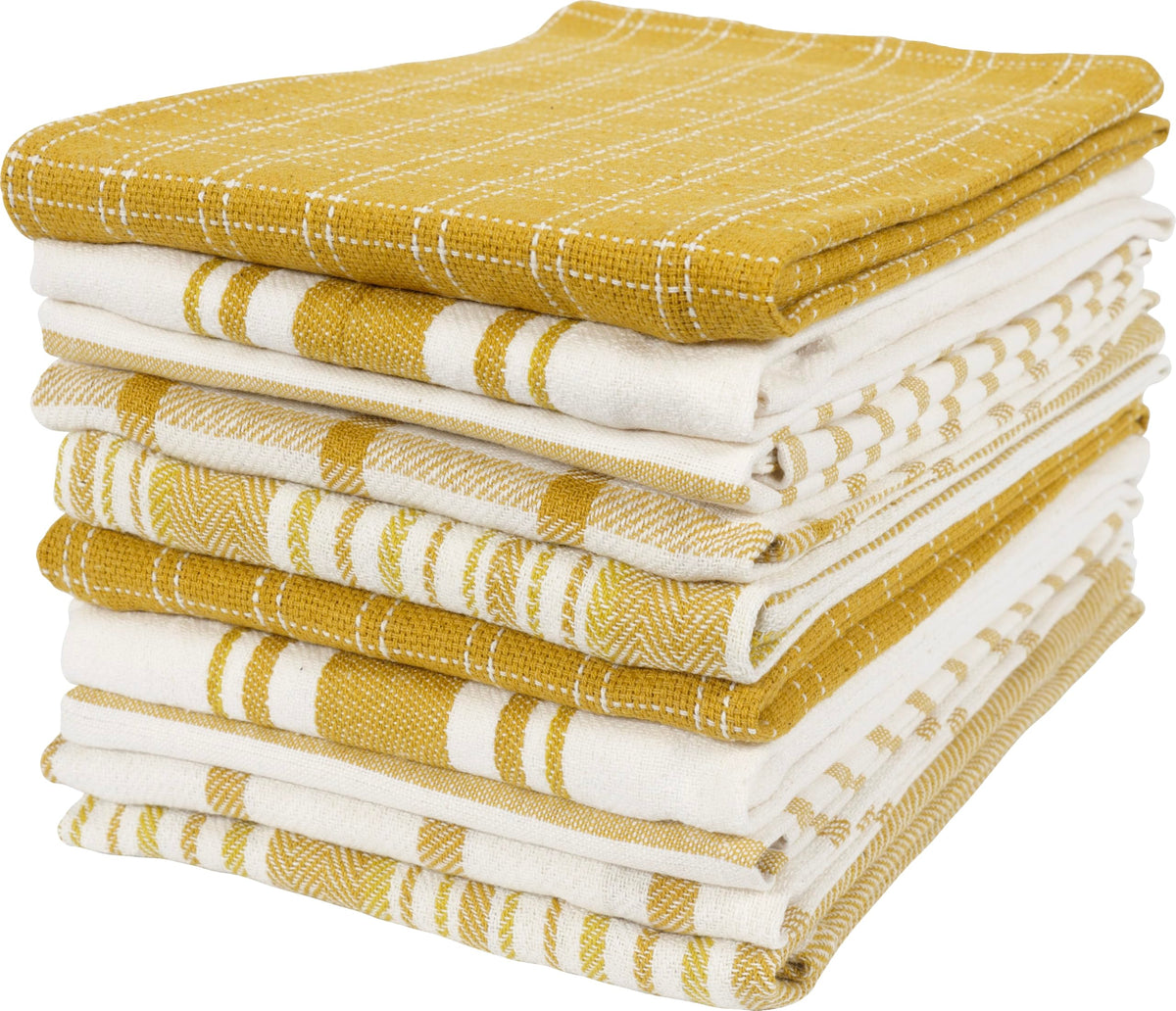 KAF Home Assorted Flat Kitchen Towels - Set of 10, 18 x 28 Inch (Navy)