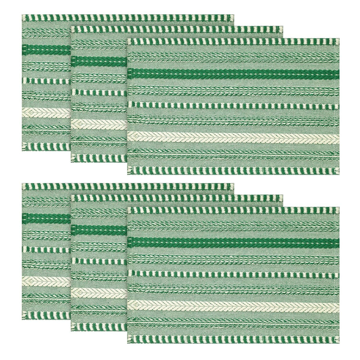 Artoid Mode Caramel Woven Braided Stripe Placemats Set of 4-12x18 Inch