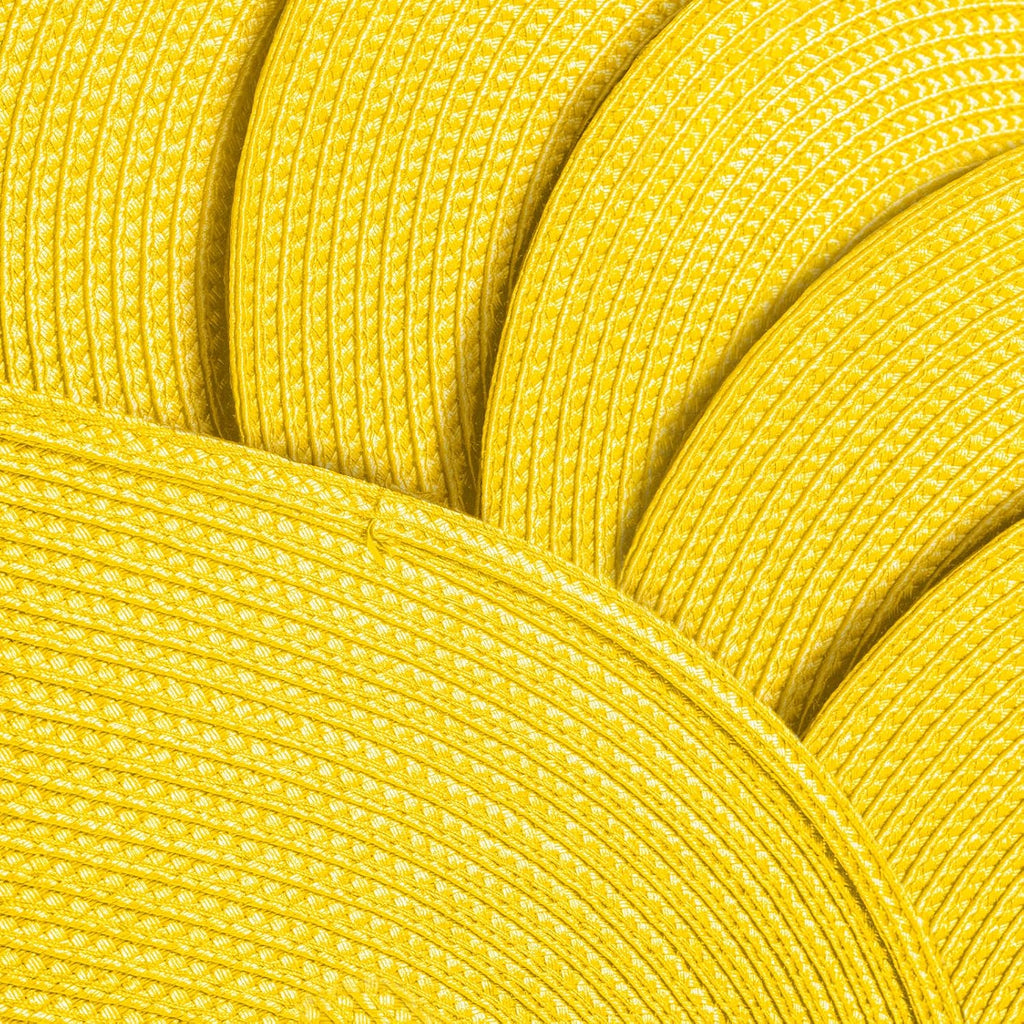 AHHFSMEI Placemats Set of 8 for Dining Table Washable Woven Non-Slip 18x12 inches Placemat Heat-Resistant Durable Table Mats for Dining Table Easy to Clean (Yellow, 8)