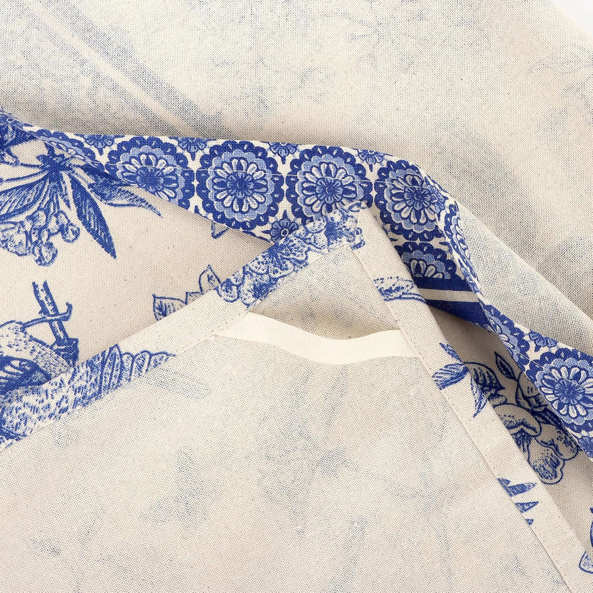 FINGERCRAFT Kitchen Towels 100% Cotton Set of 6 Tea Towel, Toile Blue