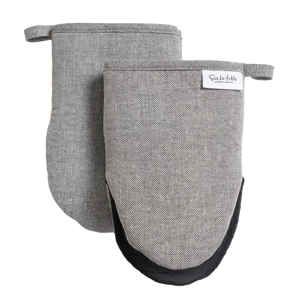 Sur La Table Kitchen Essentials Set of 2 Silicone Mini Oven Mitts, Heat Resistant to 550°F (Navy)