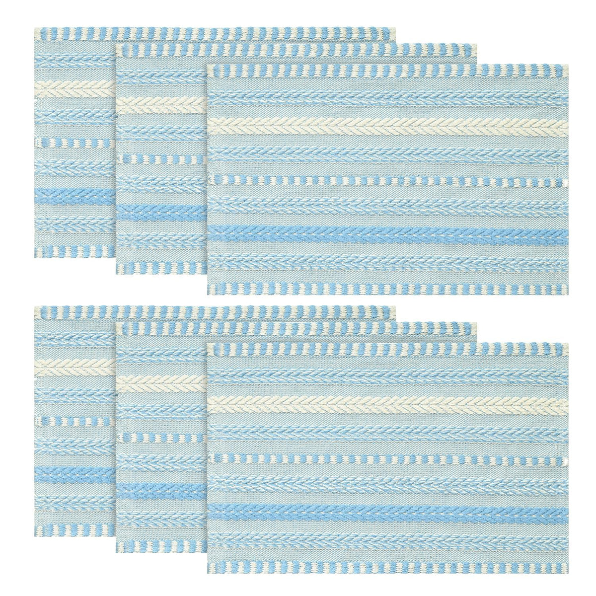 Artoid Mode Caramel Woven Braided Stripe Placemats Set of 4-12x18 Inch