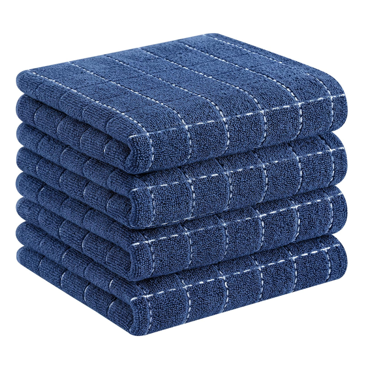 Homaxy 100% Cotton Terry Kitchen Towels, 4 Pack, Black