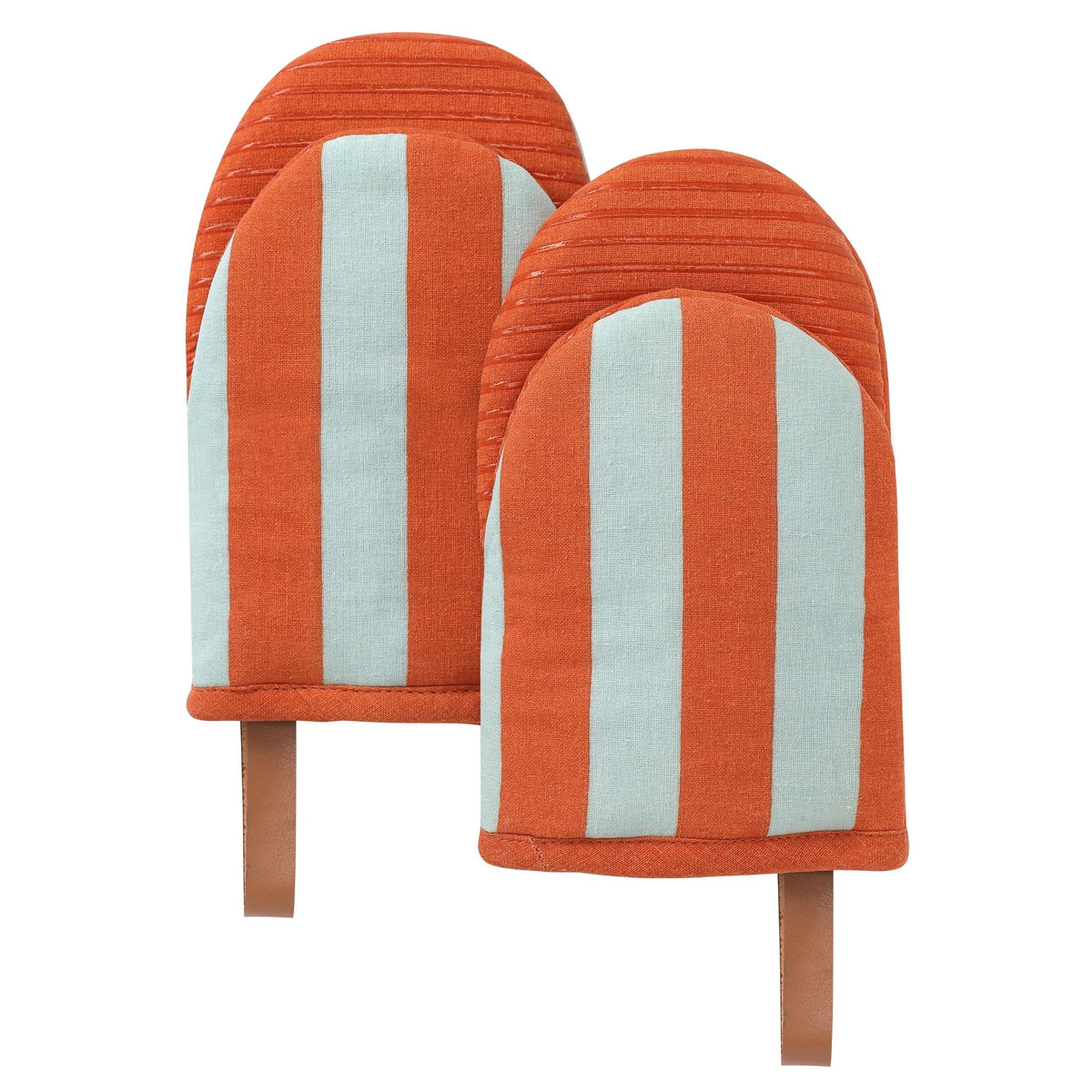 Folkulture Fall Oven Mitts, Heat Resistant,Caramel Brown Set of 2(5.75"x9")