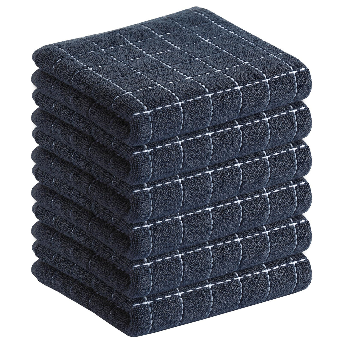 Homaxy 100% Cotton Terry Kitchen Towels, 4 Pack, Black