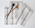 Kitchen Towels Set – Pack of 6 (20’’ x 30’’) Extra Large Premium Cotton Dish Towels for Kitchen – Chain Stripe Towels – Absorbent – 100% Cotton – with Hanging Loop – Beige