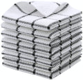 Cotton Dish Towels for Kitchen, Dish Rags, 12 x 12 Inches, 8pc, Grey