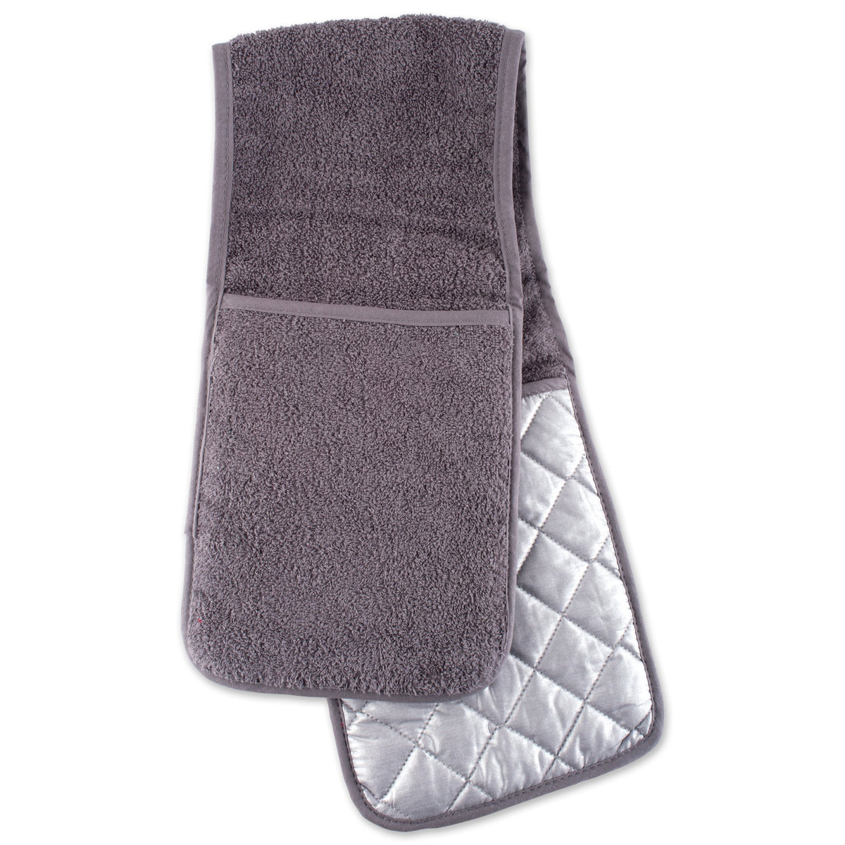 DII Basic Terry Collection 100% Cotton Quilted, Oven Mitt, Sage, 2 Piece