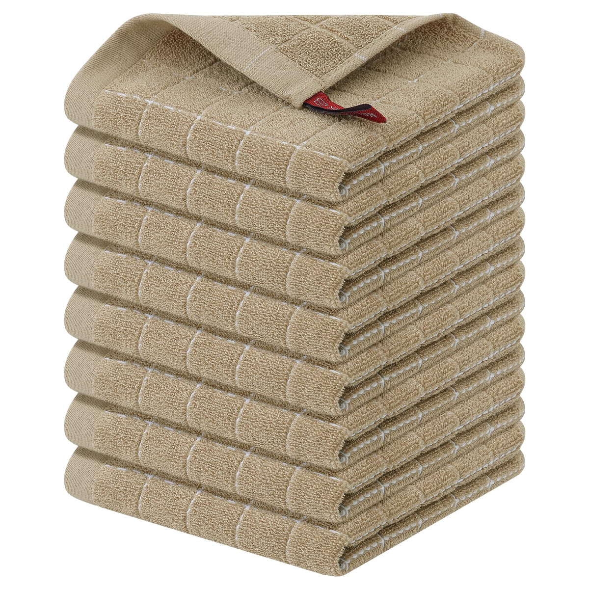 Homaxy 100% Cotton Terry Kitchen Towels, 4 Pack, Black