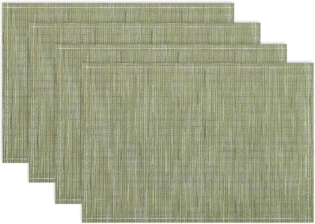 Niviy Placemats, Placemats Set of 4 Washable Place Mats, Green 12" x 18"