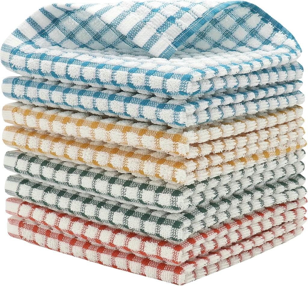 Cotton Dish Rags Dish Cloths For Washing Dishes,8Pack,11.8”x11.8”, MixColor