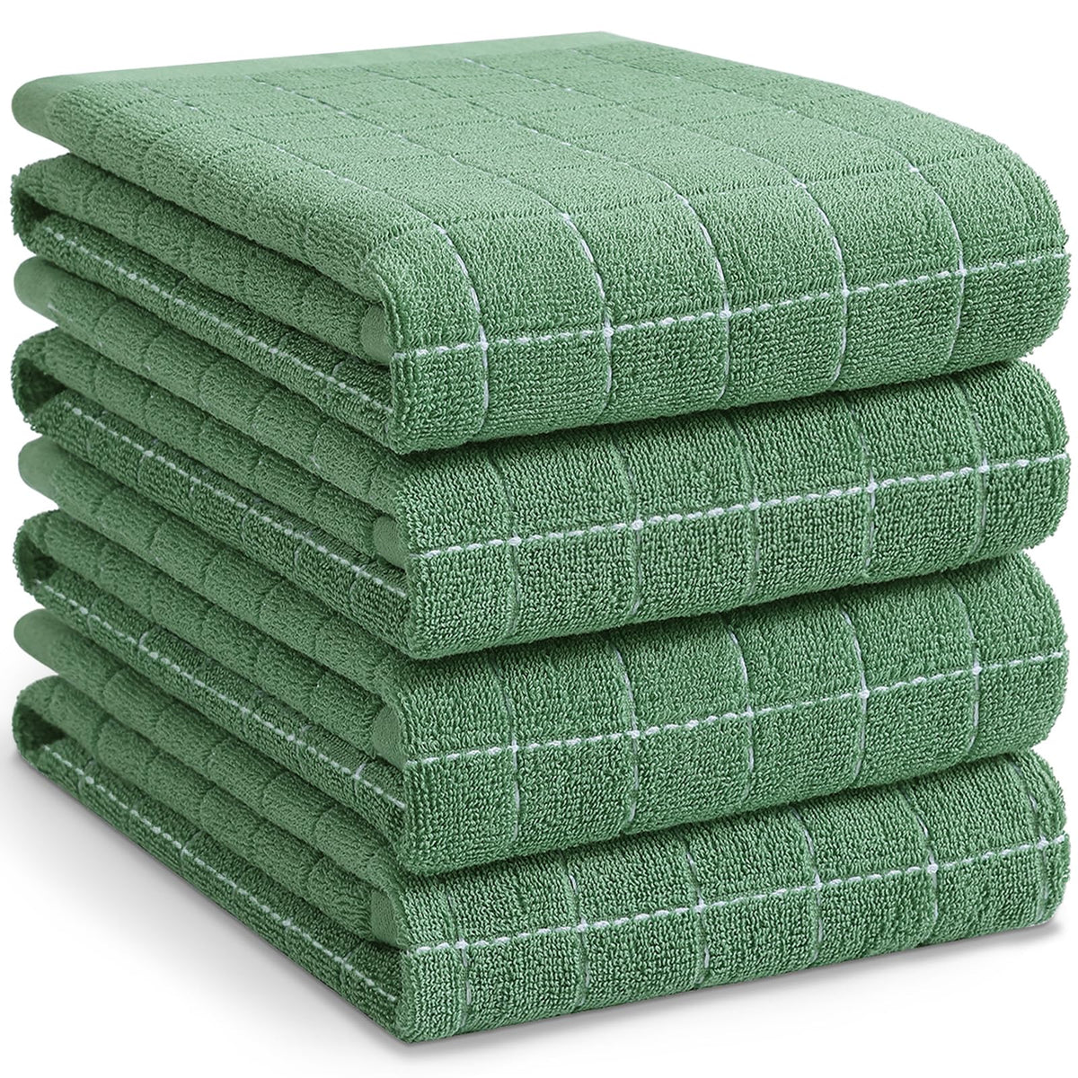 Homaxy 100% Cotton Terry Kitchen Towels, 4 Pack, Black