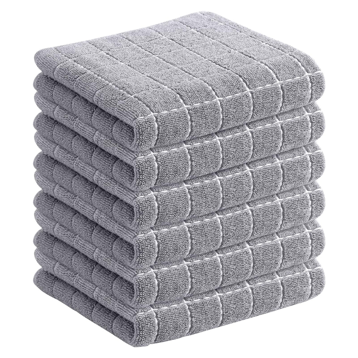Homaxy 100% Cotton Terry Kitchen Towels, 4 Pack, Black