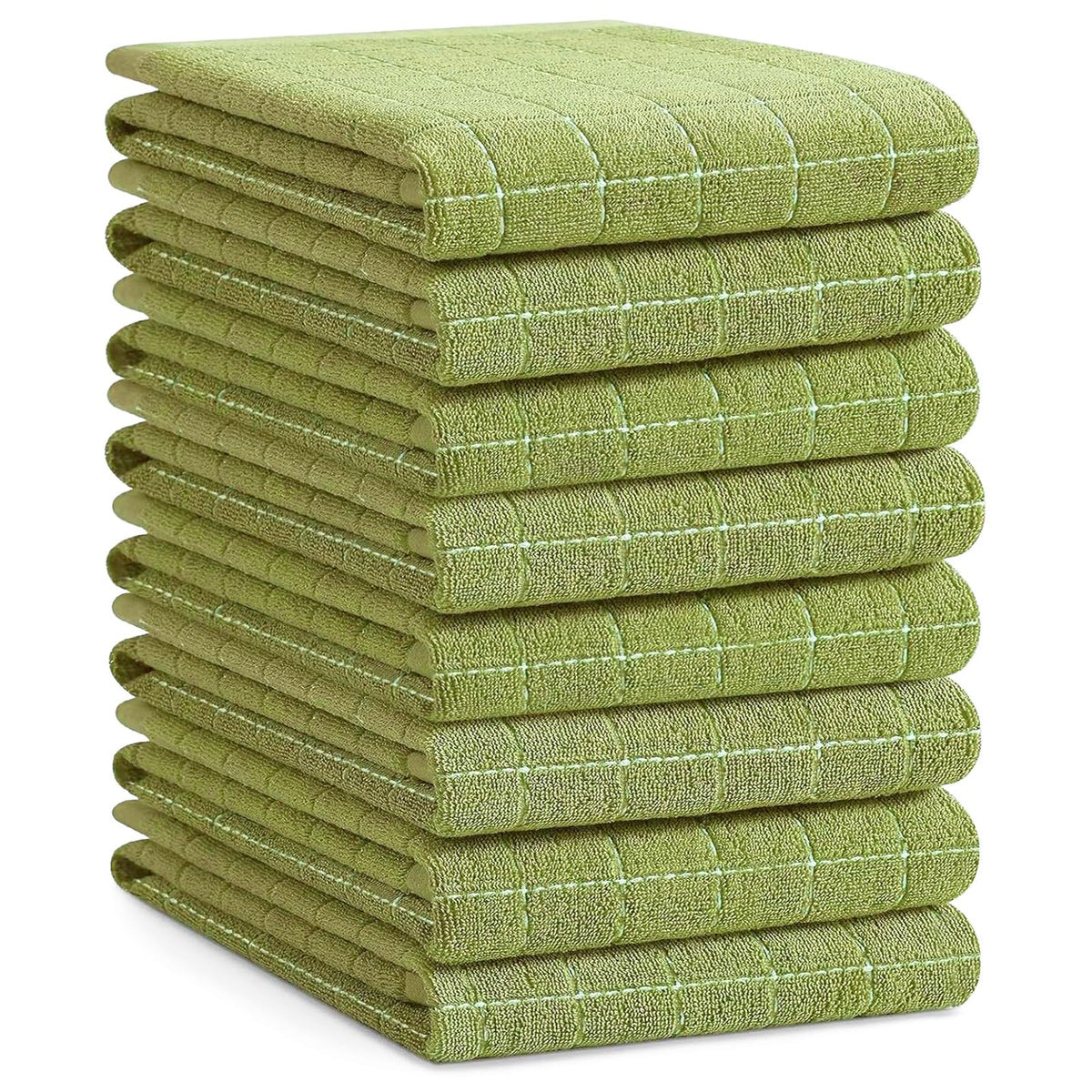 Homaxy 100% Cotton Terry Kitchen Towels, 4 Pack, Black
