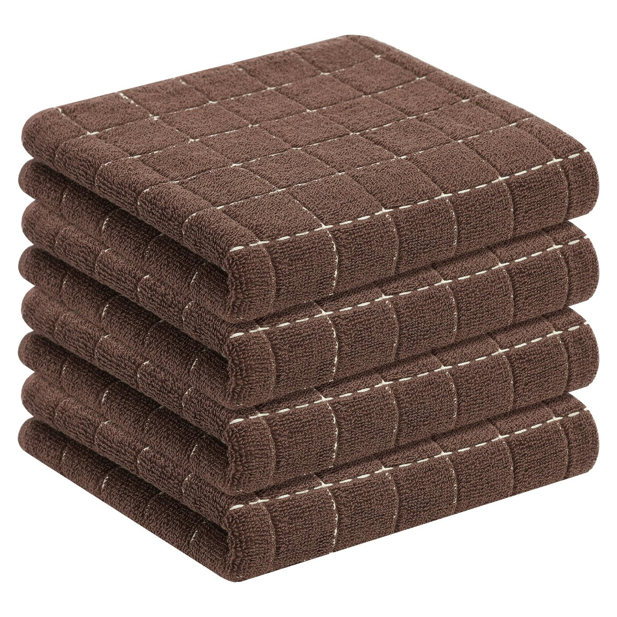 Homaxy 100% Cotton Terry Kitchen Towels, 4 Pack, Black