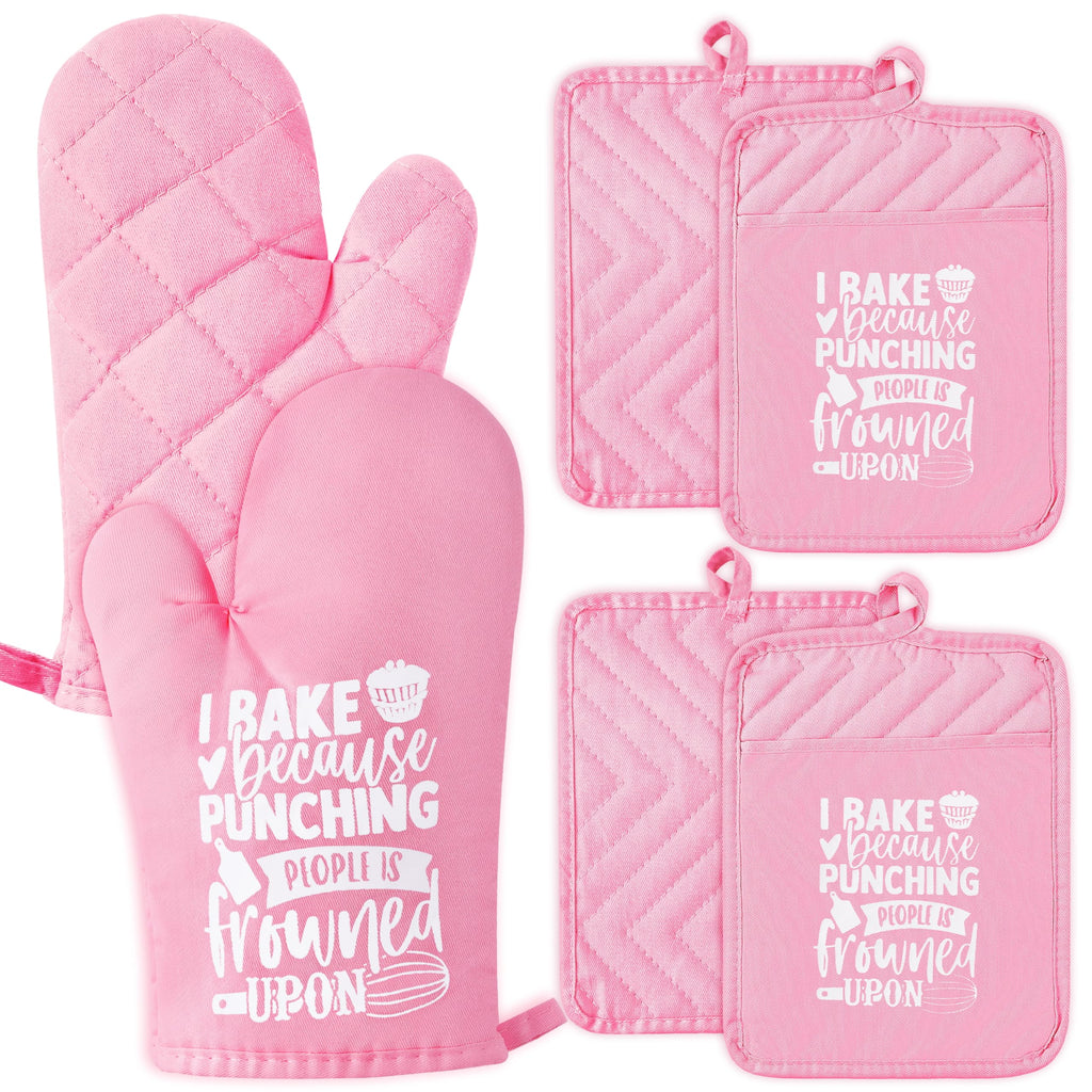 6Pcs Funny Oven Mitts Pot Holders Baking Gift, I Am The Secret Ingredient Resistant Hot Pad Machine Washable Gloves with Hanging Pocket Potholder for Friend Women Gift for Love Kitchen Cooking