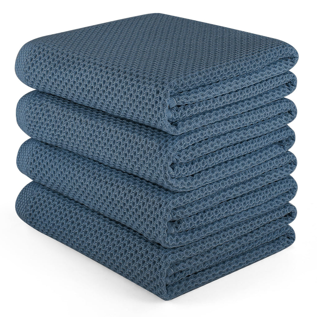 Large Kitchen Hand Towels,6 Pack Cotton Waffle Weave Dish Towel for Drying, Cleaning Cloth for Kitchen Dishes - Extra Absorbent and Soft - 16 x 28 inch (Cream-6 Pack)