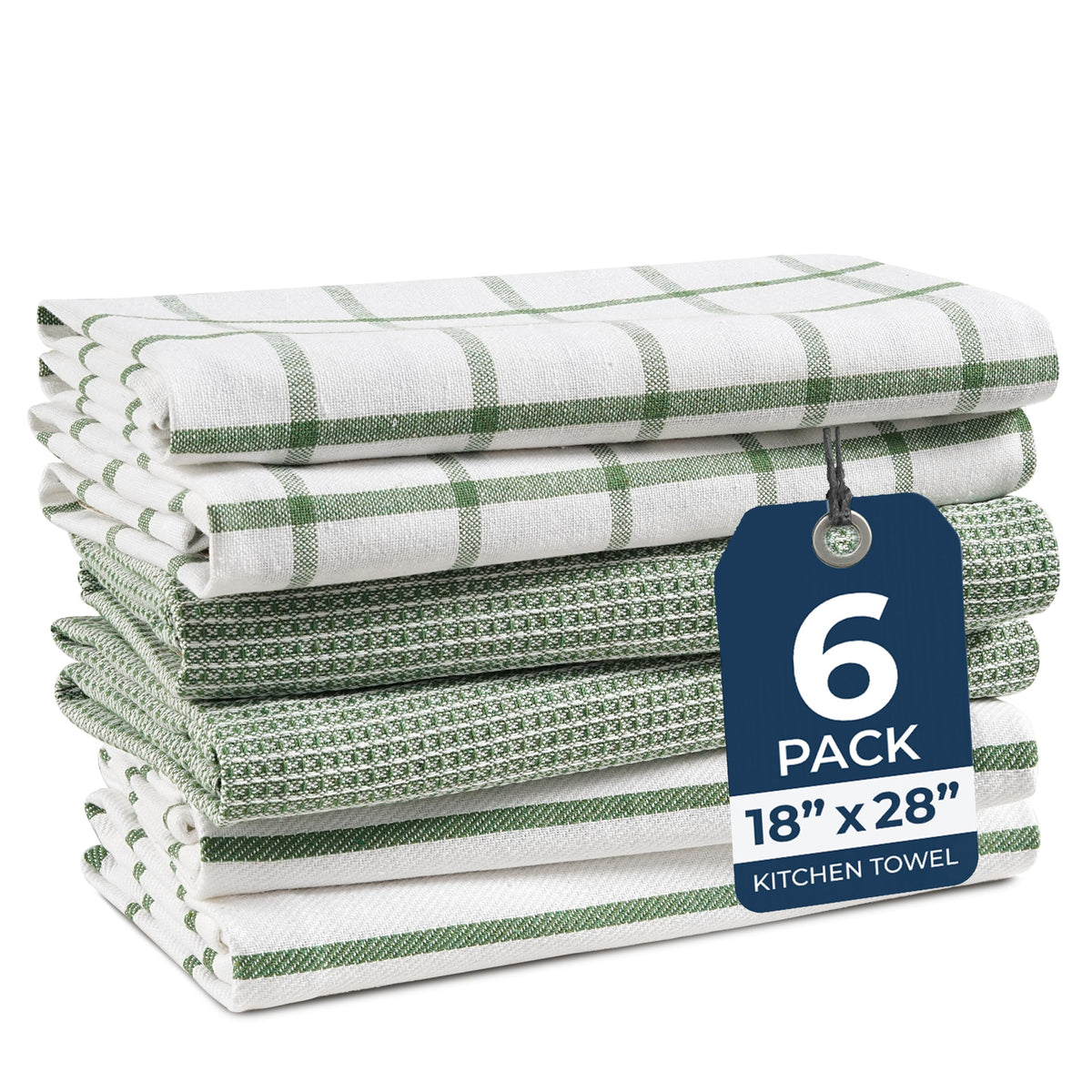 LANE LINEN 100% Cotton Kitchen Dish Cloths, Ultra Soft Absorbent Quick Drying Dish Towels, Multiweave Wash Cloths Dish Towel Sets, 13x28 Inches, 4 Pack - Grey