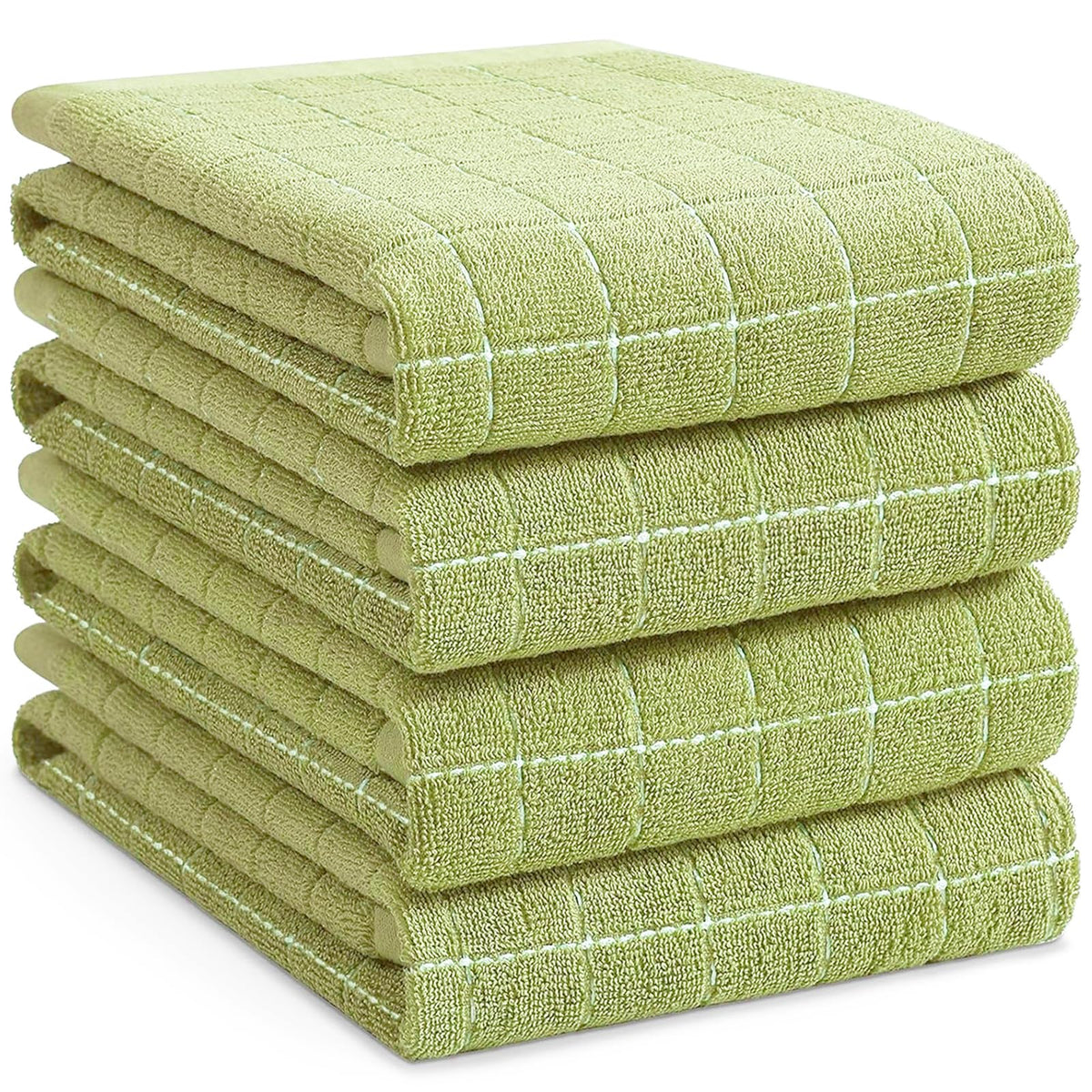 Homaxy 100% Cotton Terry Kitchen Towels, 4 Pack, Black