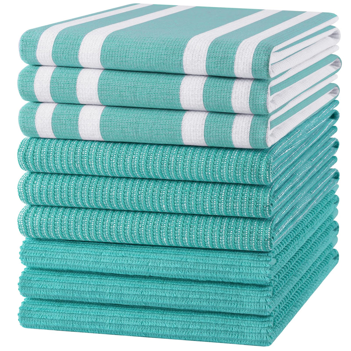 Homaxy Cotton 380 GSM Premium Kitchen Towels, 18"x 28", 6 Pack, Khaki