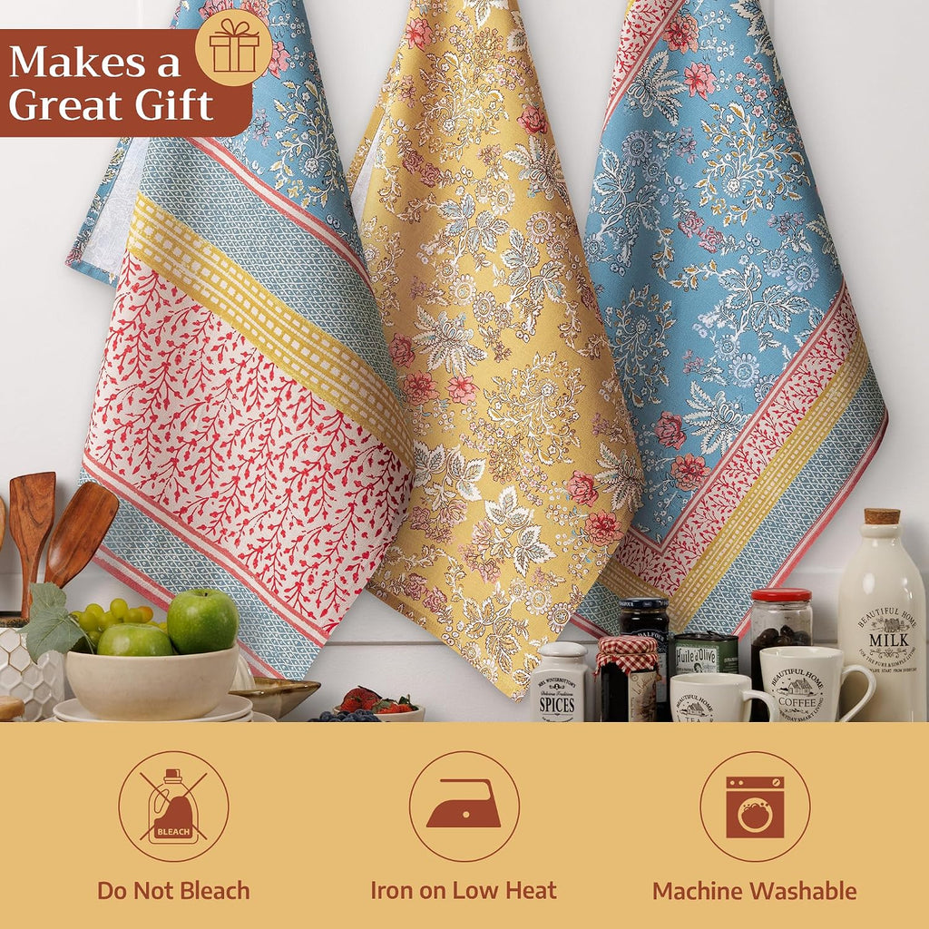 Maison d' Hermine Kitchen Towels Set of 3 Reusable 100% Cotton 27.50" x 20"