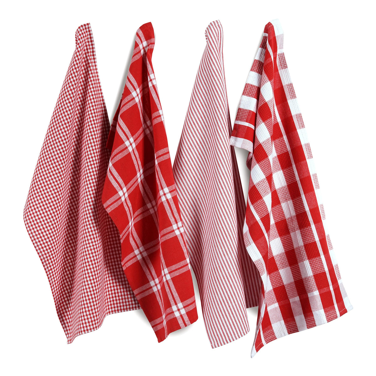 LANE LINEN 100% Cotton Kitchen Dish Cloths, Ultra Soft Absorbent Quick Drying Dish Towels, Multiweave Wash Cloths Dish Towel Sets, 13x28 Inches, 4 Pack - Grey