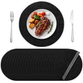 Aneco 50 Pcs Round Burlap Placemats 11.8 Inch Reusable Fall Table Mats