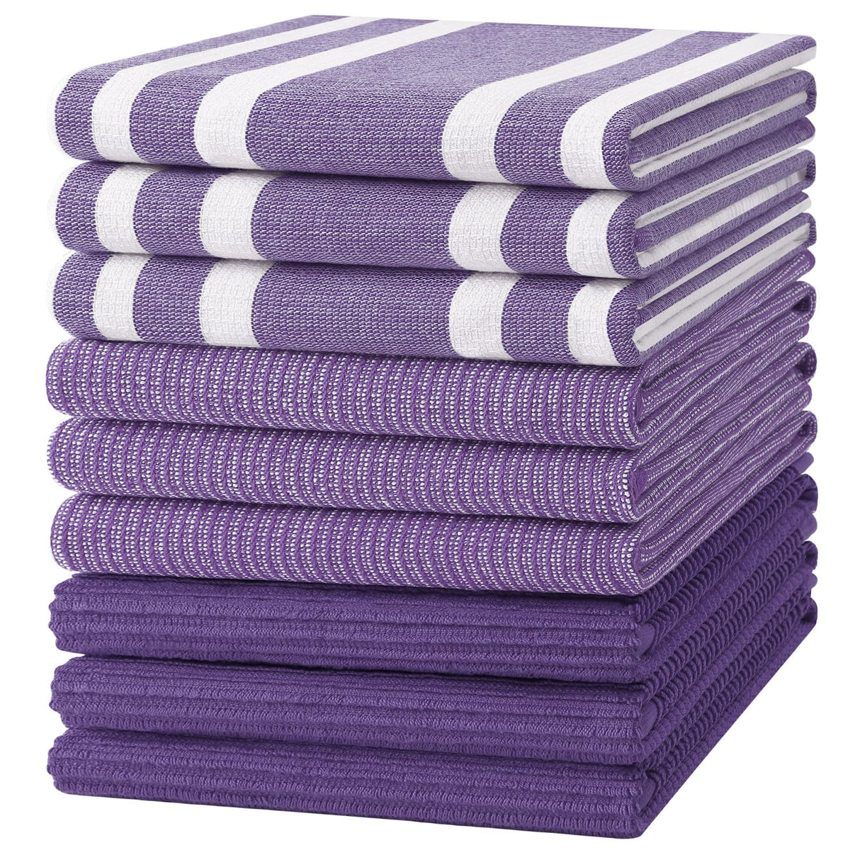 Homaxy Cotton 380 GSM Premium Kitchen Towels, 18"x 28", 6 Pack, Khaki
