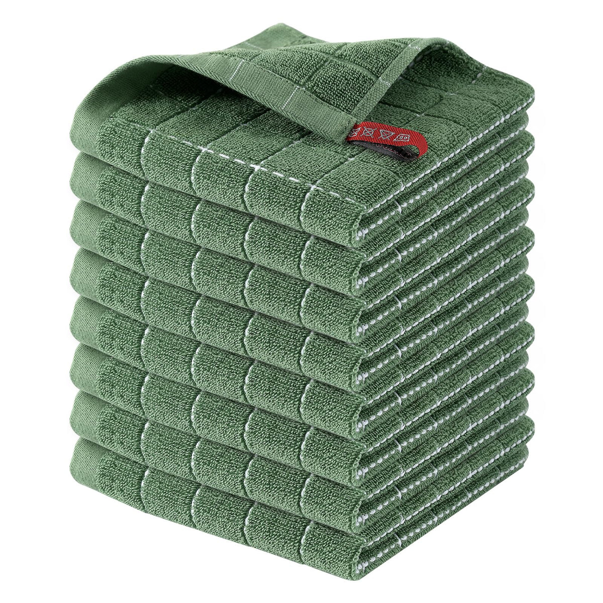 Homaxy 100% Cotton Terry Kitchen Towels, 4 Pack, Black