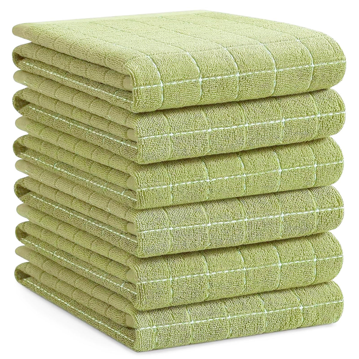 Homaxy 100% Cotton Terry Kitchen Towels, 4 Pack, Black