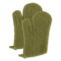 DII Basic Terry Collection 100% Cotton Quilted, Oven Mitt, Sage, 2 Piece