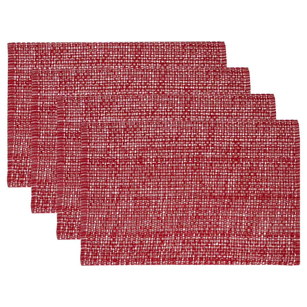 Sweet Home Collection 100% Cotton Placemats for Dining Room Rectangle Two Tone Woven Fabric 13" x 19" Soft Durable Table Mat Set, Set of 4, Rust