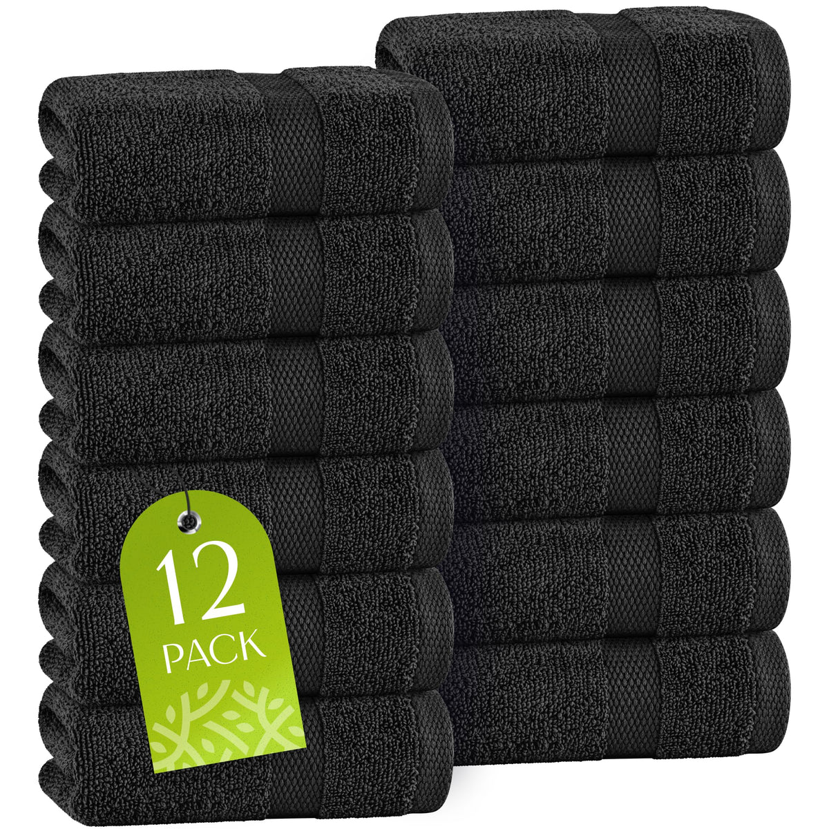 Premium Dish Towels for Kitchen, 8 Pack, 16x26 - 100% Cotton Kitchen Towels with Hanging Loop, Ultra Absorbent and Thick 410 GSM, Multicolor