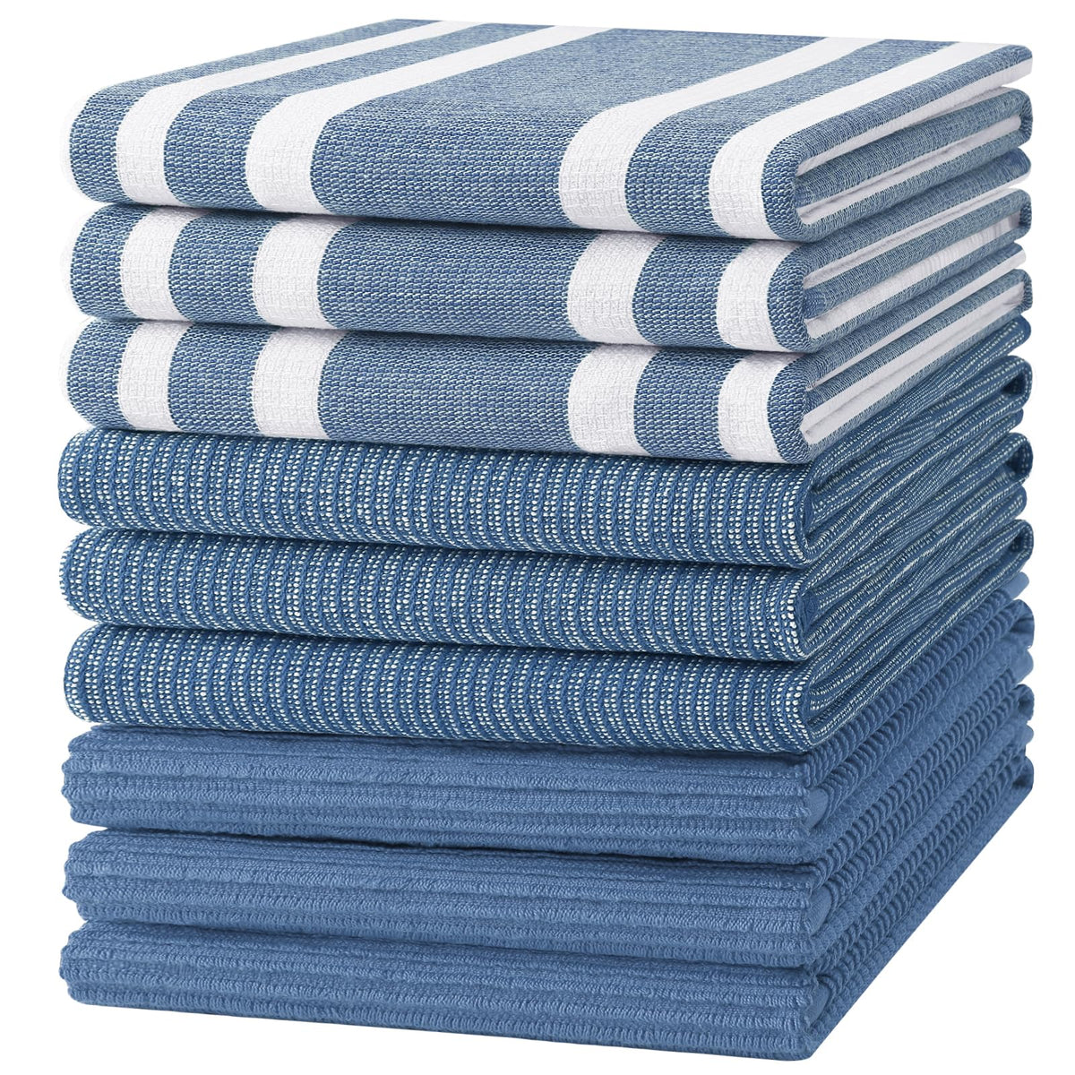 Homaxy Cotton 380 GSM Premium Kitchen Towels, 18"x 28", 6 Pack, Khaki
