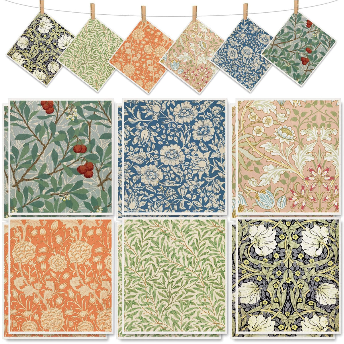 Whaline Vintage Floral Swedish Kitchen Dishcloth Dish Towel, 6 Pcs