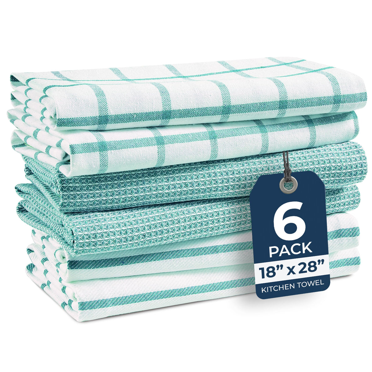 LANE LINEN 100% Cotton Kitchen Dish Cloths, Ultra Soft Absorbent Quick Drying Dish Towels, Multiweave Wash Cloths Dish Towel Sets, 13x28 Inches, 4 Pack - Grey
