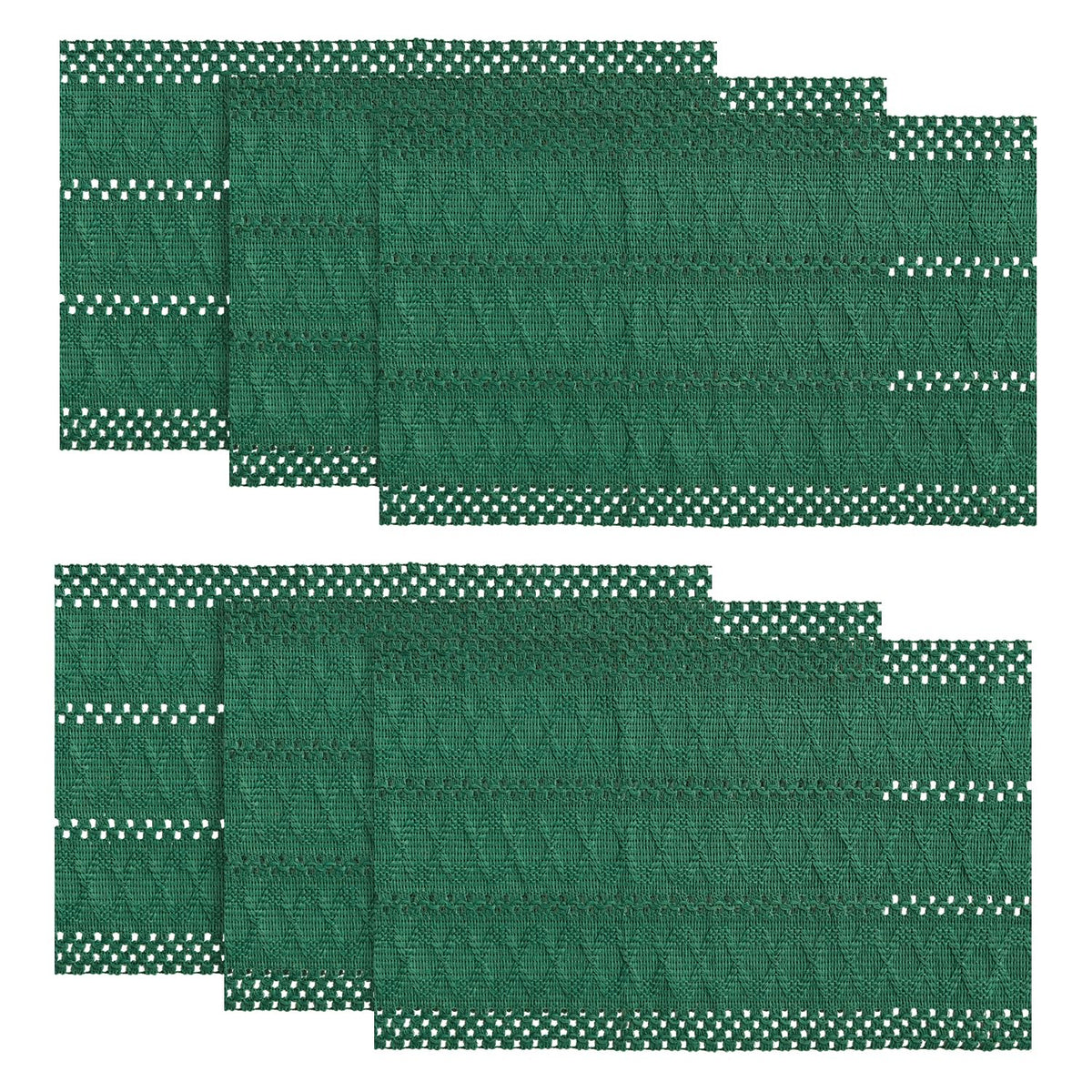 Artoid Mode Black Woven Rustic Hollow Placemats Set of 4-12x18 Inch
