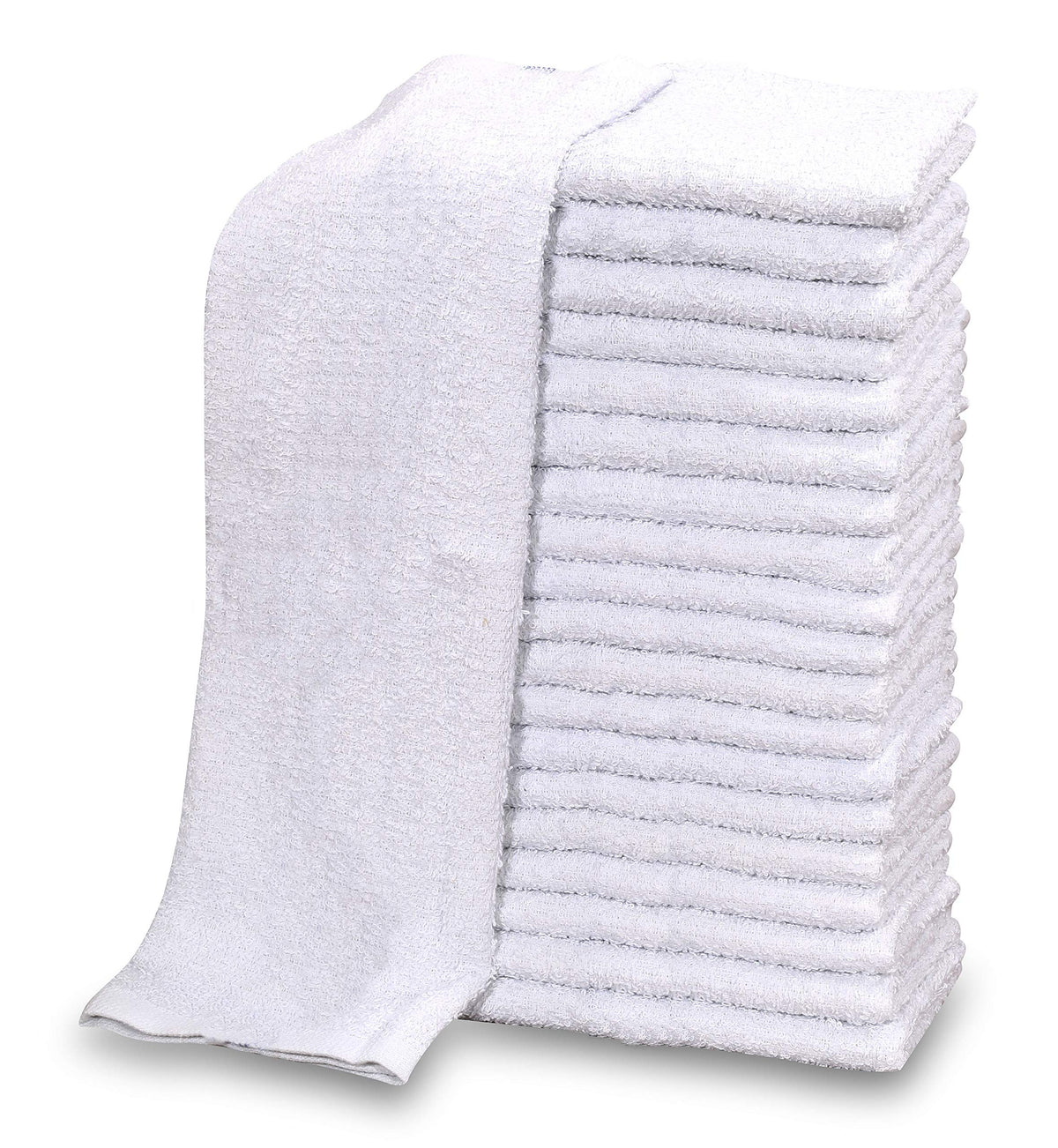 12 PC New Cotton Blend White Restaurant Bar Mops Kitchen Towels (1 Dozen) (12, Gold Stripe)