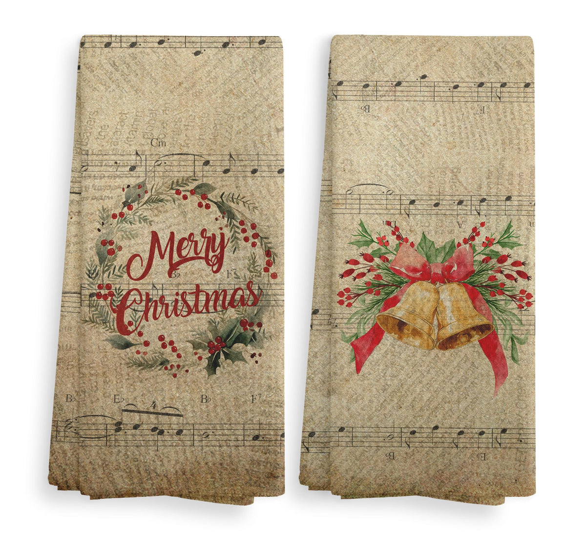 Vintage Floral Kitchen Towels and Dishcloths Set of 2, Vintage Decorative Kitchen Towels, Bouquet Decorative Towels, Retro Wildflower Drying Cloth Hand Towels for Bathroom Kitchen, 16×24 Inches