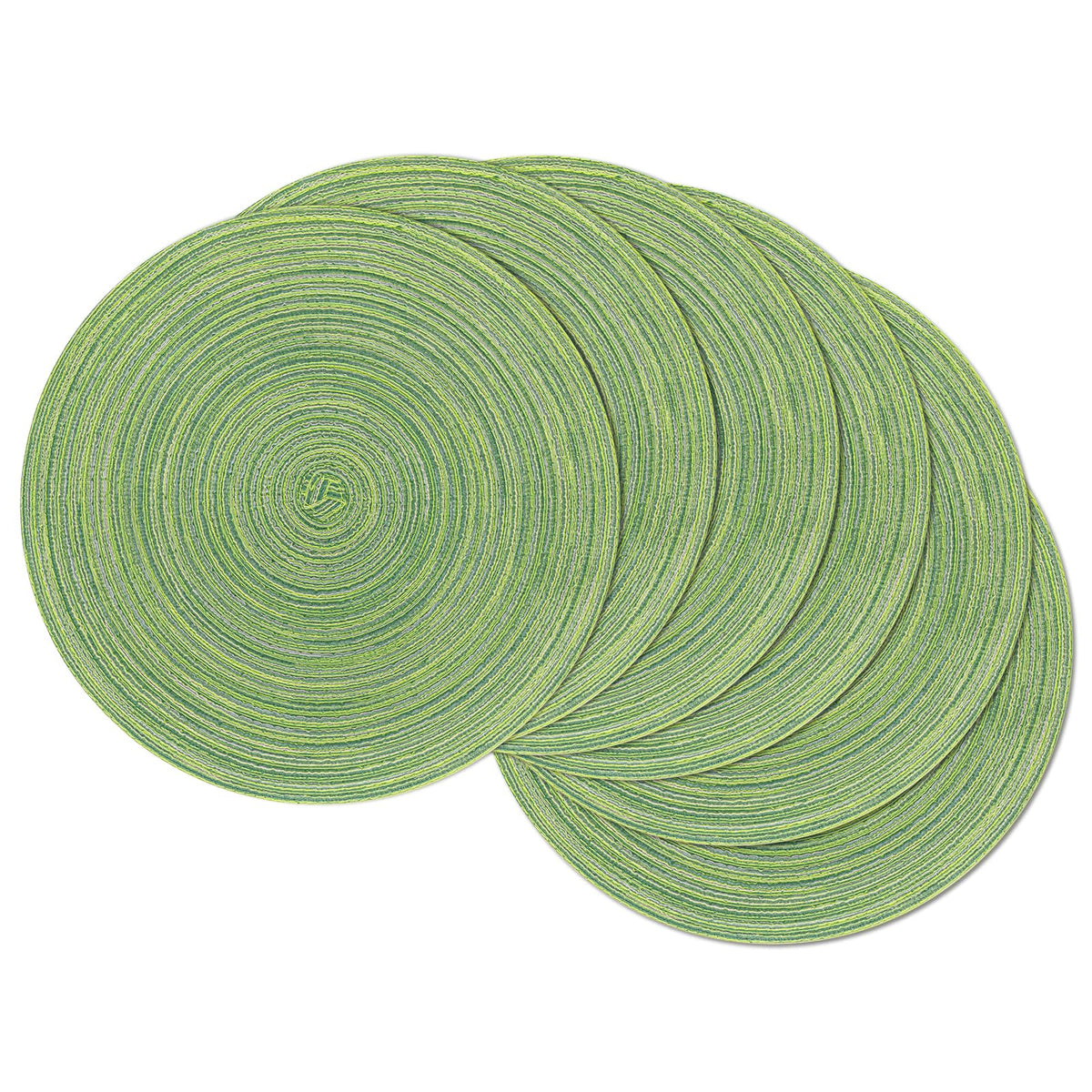 SHACOS Round Braided Placemats Set of 4 Washable Place Mats for Dining Tables 15 inch Non Slip Kitchen Table Mats (Beige, 4)