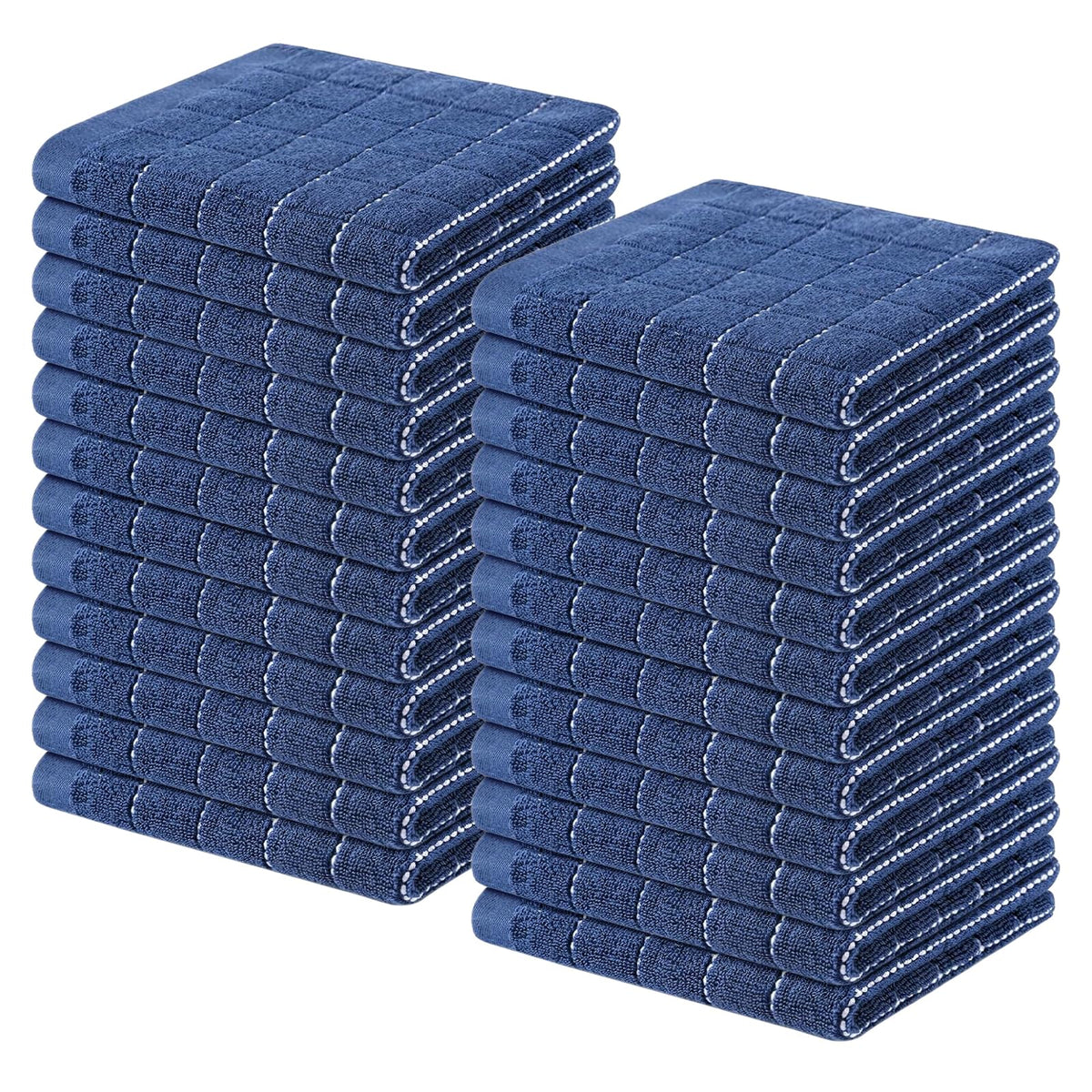 Homaxy 100% Cotton Terry Kitchen Towels, 4 Pack, Black