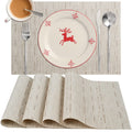Zupro Pink Placemats Set of 4 Woven PVC 18"x12" for Indoor Outdoor Usage