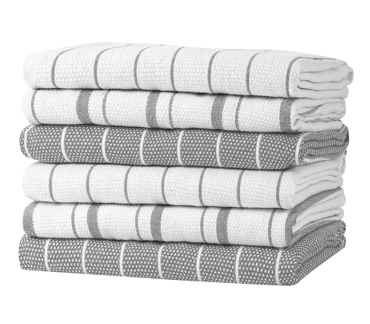 Zeppoli Classic Kitchen Towels - 15 Pack 100% Natural Cotton Towel Set, Reusable Wash Cloths, Absorbent Dish Towels, Machine Washable Hand Towels, Kitchen Essentials - 14” by 25” - Black
