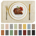 Romanstile Faux Leather Vinyl Placemats Set of 6, Beige