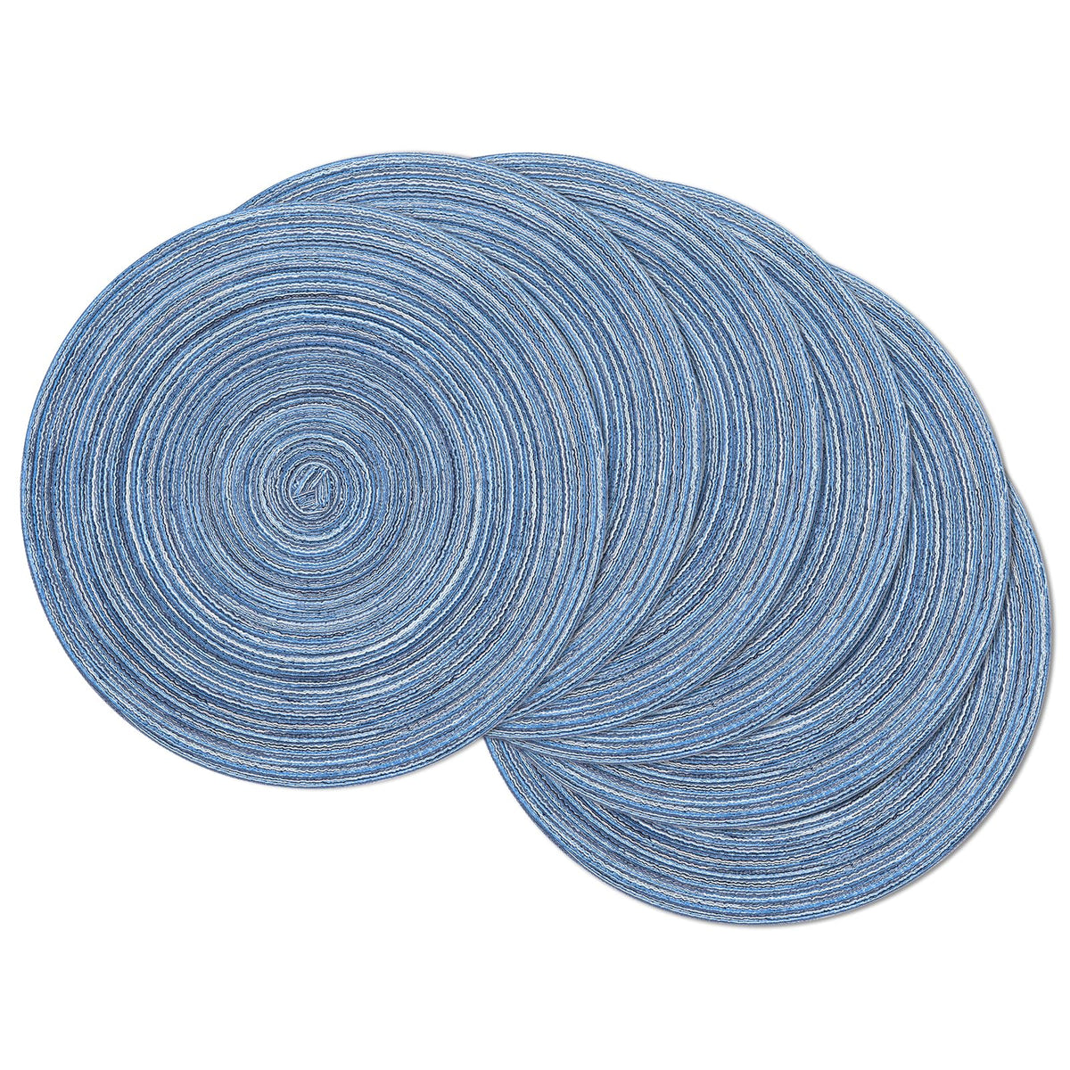 SHACOS Round Braided Placemats Set of 4 Washable Place Mats for Dining Tables 15 inch Non Slip Kitchen Table Mats (Beige, 4)