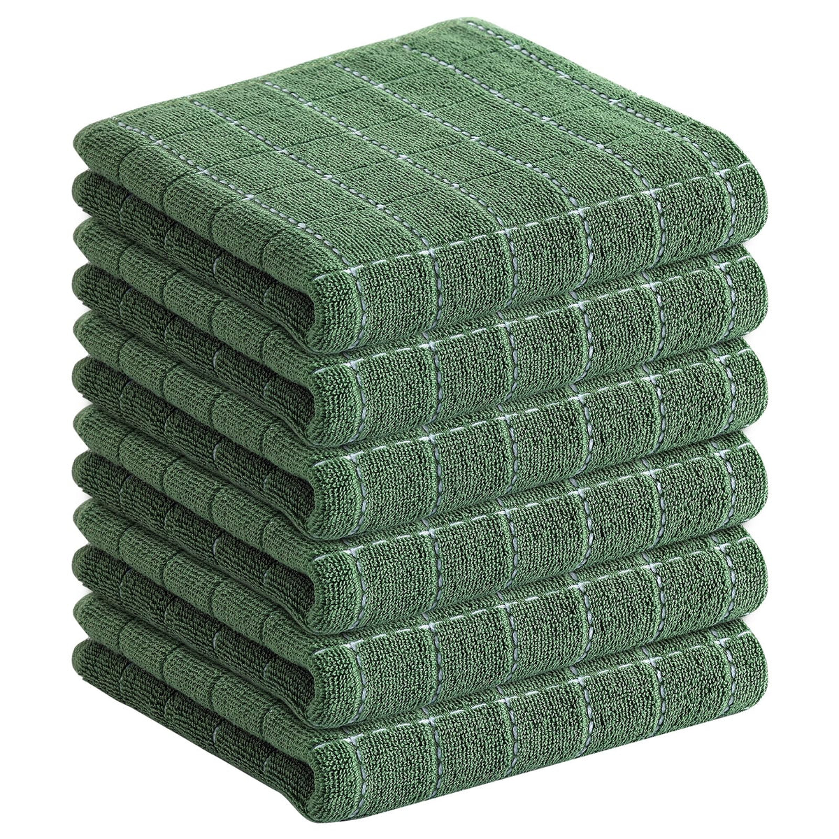 Homaxy 100% Cotton Terry Kitchen Towels, 4 Pack, Black